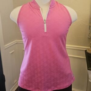 adidas Pink Zip-Up Tank Top